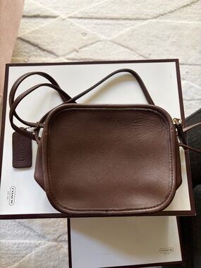 Coach Vintage 90's Brown Leather Hadley Zip Mini Crossbody 9935 Made in USA